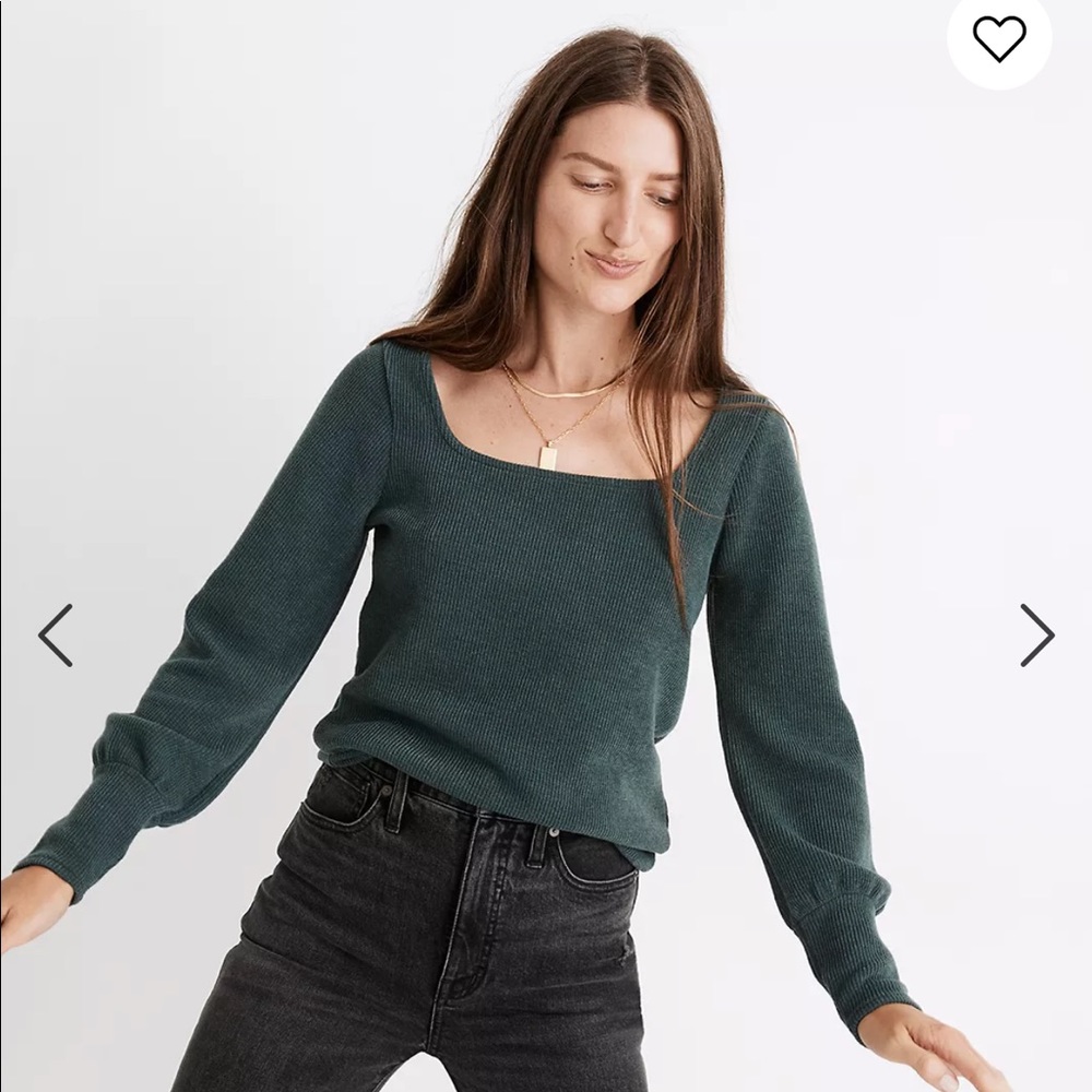 Madewell Ottoman Rib Square-Neck Top